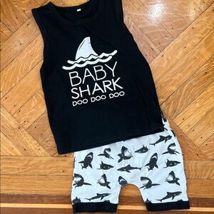 Amazon Black and White Baby Shark Kids Matching Set